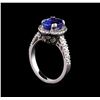 Image 4 : 14KT White Gold 2.95 ctw Tanzanite and Diamond Ring