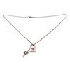 Image 1 : Chanel Silvertone Black Enamel Padlock and Heart Key Chain Necklace