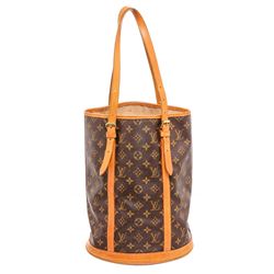 Louis Vuitton Monogram Canvas Leather Bucket GM Shoulder Bag