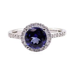 2.04 ctw Tanzanite and Diamond Ring - 14KT White Gold