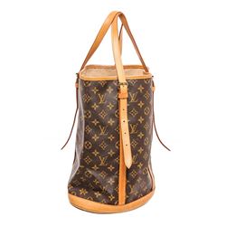 Louis Vuitton Monogram Canvas Leather Bucket GM Shoulder Bag