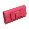 Image 1 : Prada Pink Saffiano Leather Lux Fiocco Bow Wallet