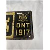 Image 2 : Vintage 1917 Ontario License Plate with the Provincial Crest
