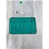 Image 2 : Beautiful Bright 1960 British Columbia Motorcycle License Plate Low Number