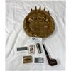 Image 1 : Vintage Bear Paw Ashtray with Pipes and Lighters