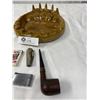 Image 2 : Vintage Bear Paw Ashtray with Pipes and Lighters