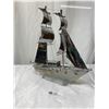 Image 2 : Art Deco Chrome and Glass Sailing Ship Lamp. Needs Work