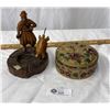 Image 1 : Nice Mid Century Modern Lot. Jewlery Box and Wood Art
