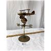 Image 1 : Vintage Bass and Copper Tabletop Airplane Weather Vane.