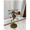 Image 3 : Vintage Bass and Copper Tabletop Airplane Weather Vane.