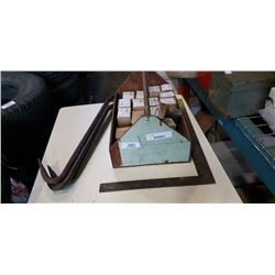 3 CROWBARS, TRAY OF WALL SWITCH SENSORS AND POWER PACKS