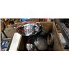 Image 3 : VINTAGE WOOD CRATE AND ASSORTED VINTAGE HUBCAPS - FORD, DESOTO, BENTLEY, ETC.