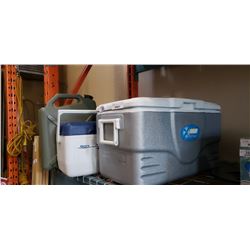 COLEMAN IGLOO AND GOTT COOLERS - 4 TOTAL AND WATER CAN