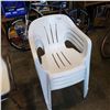 Image 1 : 4 WHITE STACKING PATIO CHAIRS