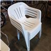 Image 2 : 4 WHITE STACKING PATIO CHAIRS