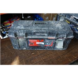 CRAFTSMAN TOOL BOX W/ ASSORTED TROWELS AND TOOLS