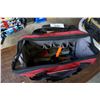 Image 2 : HUSKY ROLLING CONTRACTORS BAG W/ ASSORTED HAND TOOLS AND CHARGERS