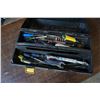 Image 2 : BLACK TOOL BOX AND ASSORTED HAND TOOLS