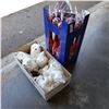 Image 1 : Box of 12 new padded bat and ball sets and box of stuffed dogs