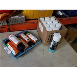 Lot of cold zinc aerosol galvanized spray and glass cleaner