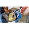 Image 2 : Tote of plumb gauge, pickaxe and more