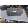 Image 1 : GREY TOOL BOX W/ SOCKET SET, SCREW DRIVERS, ETC