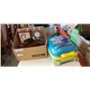 Image 1 : WOOD CLOCK, HOCKEY CLOCK, ROOSTER CLOCK AND FINDING NEMO HARD CASE KIDS LUGGAGE