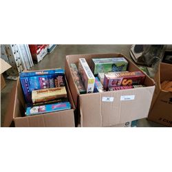 2 BOXES OF FAMILY NIGHT GAMES - SOME NEW IN PACKAGES