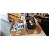 Image 1 : LOT OF FIGURAL JEWELRY STANDS AND TRAY OF COLLECTABLES