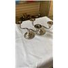 Image 2 : 2 CANDLESTICKS, EASTERN TEAPOT AND SILVER PLATE BOWL