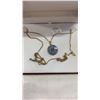 Image 2 : 2  925 STERLING AND GOLD PLATED NECKLACES AND PAIR OF EARRINGS