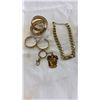 Image 3 : 4 TRAYS OF GOLD TONE JEWELLERY, DISHES, ETC
