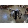 Image 1 : WOOD DIVIDER, BRASS AND GLASS SHELF AND CD RACK