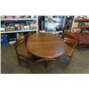 Image 1 : SOLID OAK DINING TABLE WITH 2 EXTENTIONS AND 4 CHAIRS