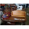 Image 1 : EASTERN TRAY, WOOD JEWELRY TRYY AND PINE BOOK SHELF