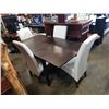Image 1 : IKEA DRAWLEAF TABLE AND 4 WHITE LEATHER LOOK CHAIRS