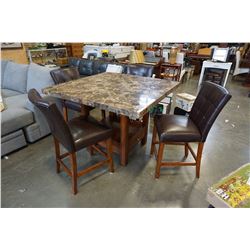 STONE LOOK DINING TABEL WITH 4 STOOLS