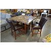 Image 1 : STONE LOOK DINING TABEL WITH 4 STOOLS