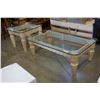 Image 1 : OAK GLASSTOP COFFEE AND ENDTABLE SET