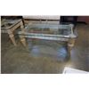 Image 2 : OAK GLASSTOP COFFEE AND ENDTABLE SET