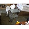 Image 1 : ROLLING 2 TIER METAL AND GLASS CART