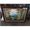 Image 1 : OIL PAINTING ON CANVAS FOREST SCENE