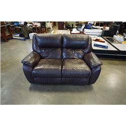 LEATHER DOUBLE RECLINER WORN SEATS