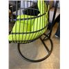 Image 3 : BRAND NEW GREEN CUSHION HANGING EGG CHAIR - RETAIL $949 W/ NECK PILLOW, FOLDABLE FRAME, POWDER COATE