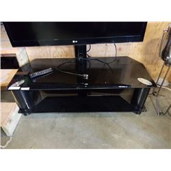 BLACK GLASS TV STAND WITH MOUNT