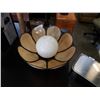 Image 2 : MID CENTURY SLAG GLASS LAMP W/ GLOBE
