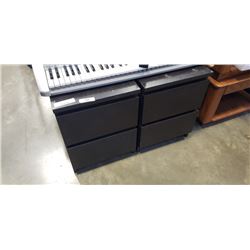 PAIR OF BLACK 2 DRAWER NIGHTSTANDS