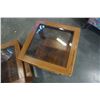 Image 3 : 2 SOLID OAK GLASSTOP ENDTABLES AND COFFEE TABLE
