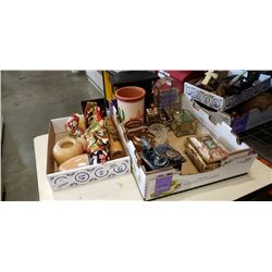 3 boxes of collectibles and centrepieces