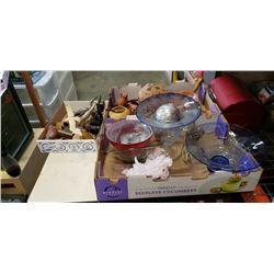2 Boxes of carved wooden collectibles